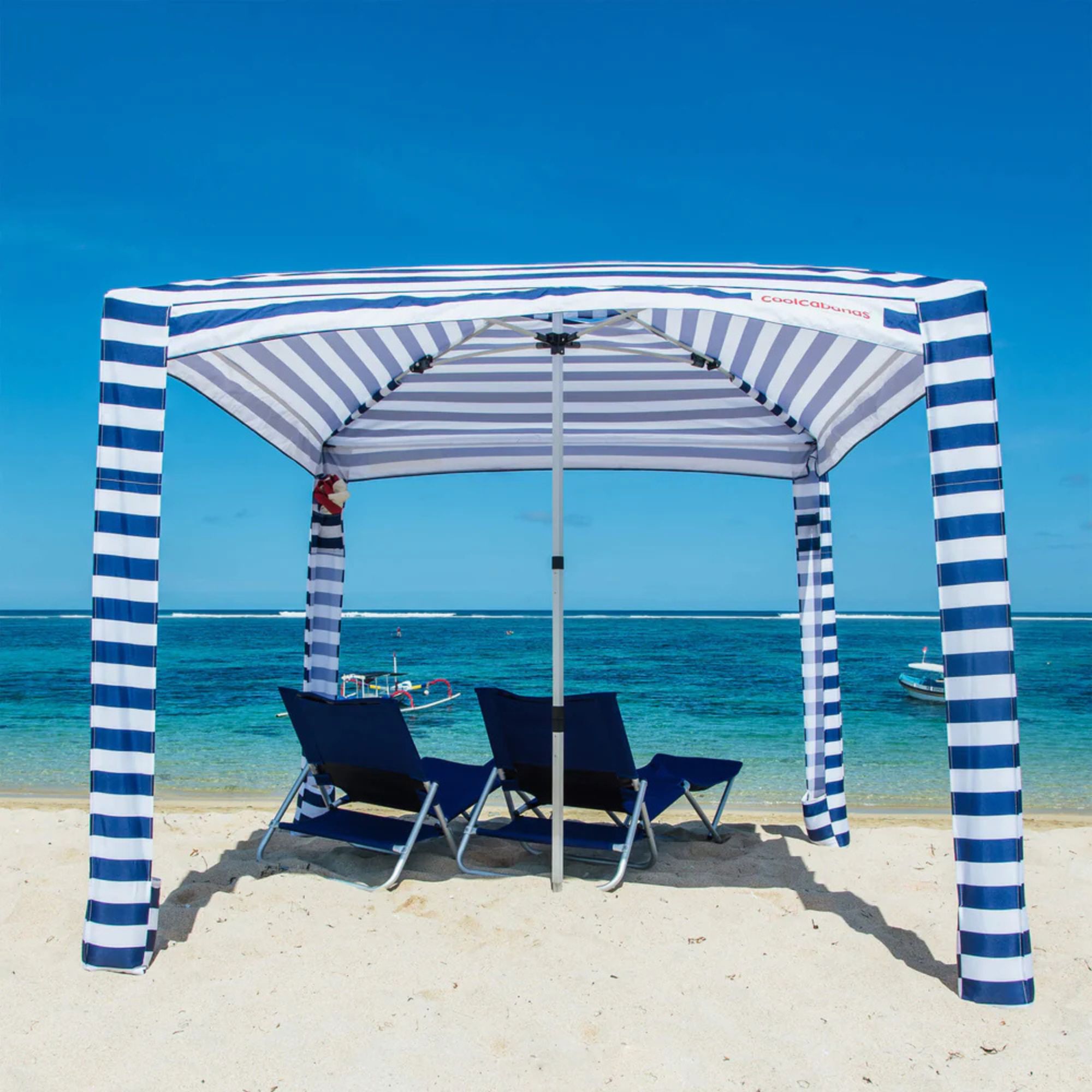 Cool Cabana Large - 5.8㎡- Navy Stripes - Image 3