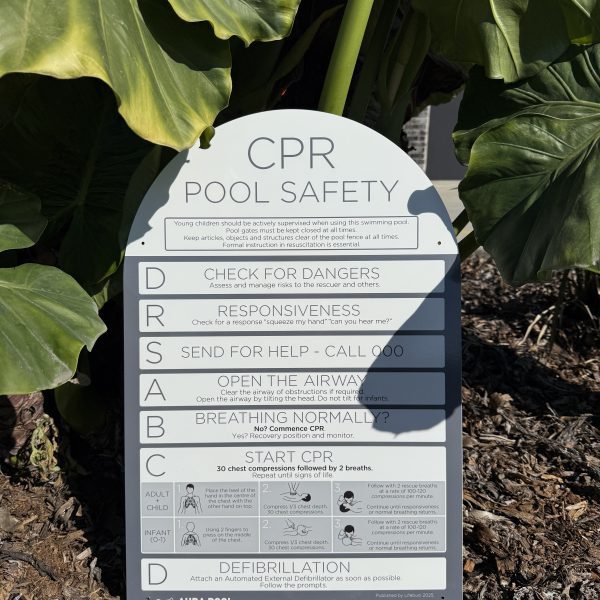 Charcoal - CPR Pool Safety Sign